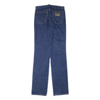 WRANGLER Mens Regular Blue Denim Straight Cotton Blend W30 L35 Zip Closure Jeans