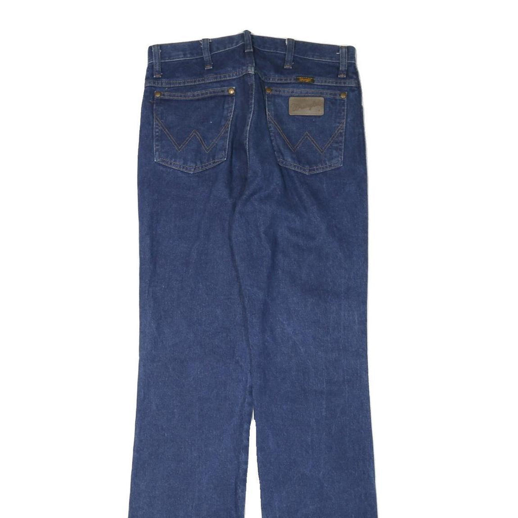 WRANGLER Mens Regular Blue Denim Straight Cotton Blend W30 L35 Zip Closure Jeans