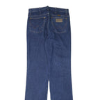 WRANGLER Mens Regular Blue Denim Straight Cotton Blend W30 L35 Zip Closure Jeans