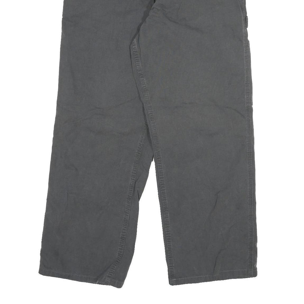 CARHARTT Mens Cotton Blend Grey Relaxed Straight Trousers W31 L26 Workwear Zip