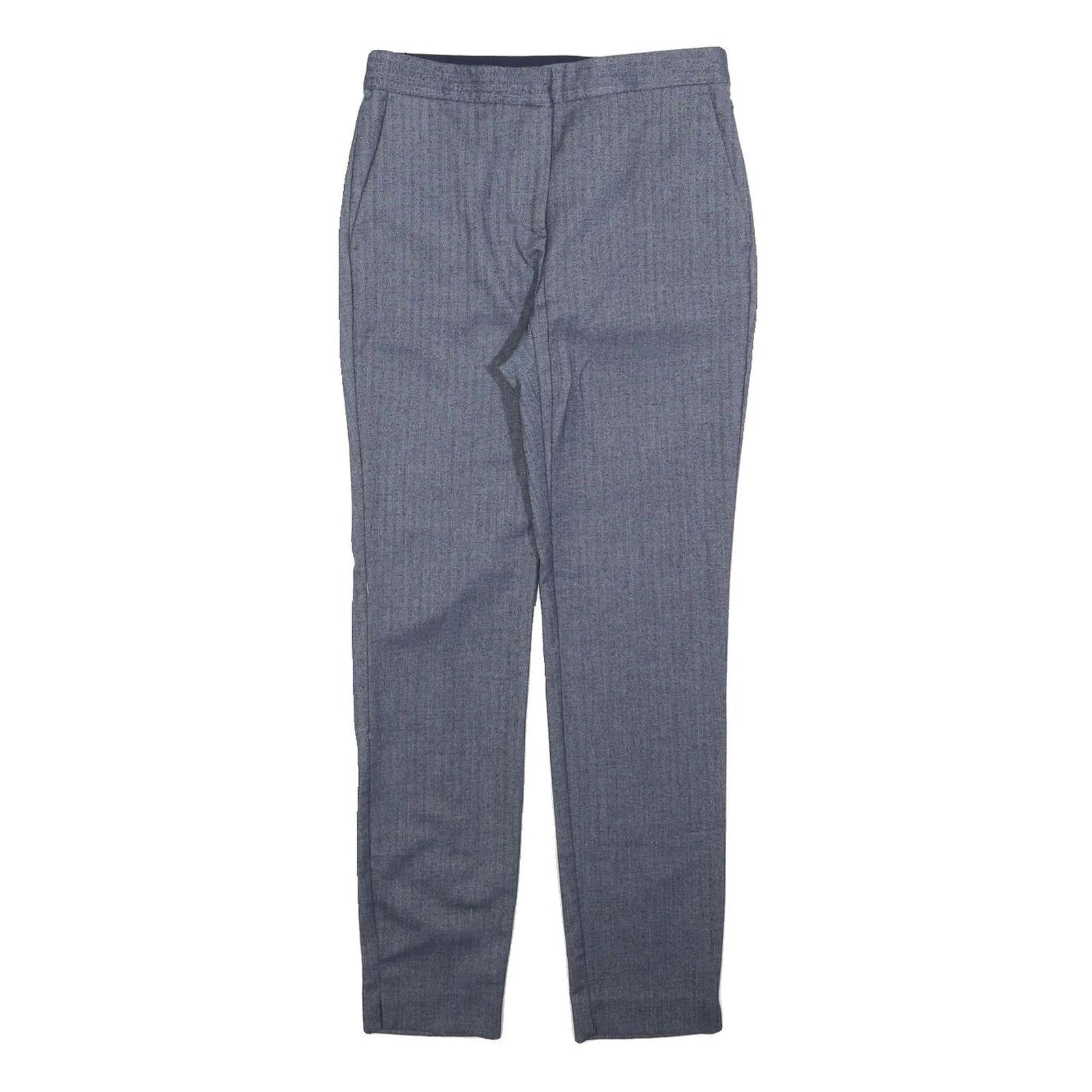 ZARA Womens Polyester Blend Grey Slim Straight Trousers W26 L26 Smart Casual