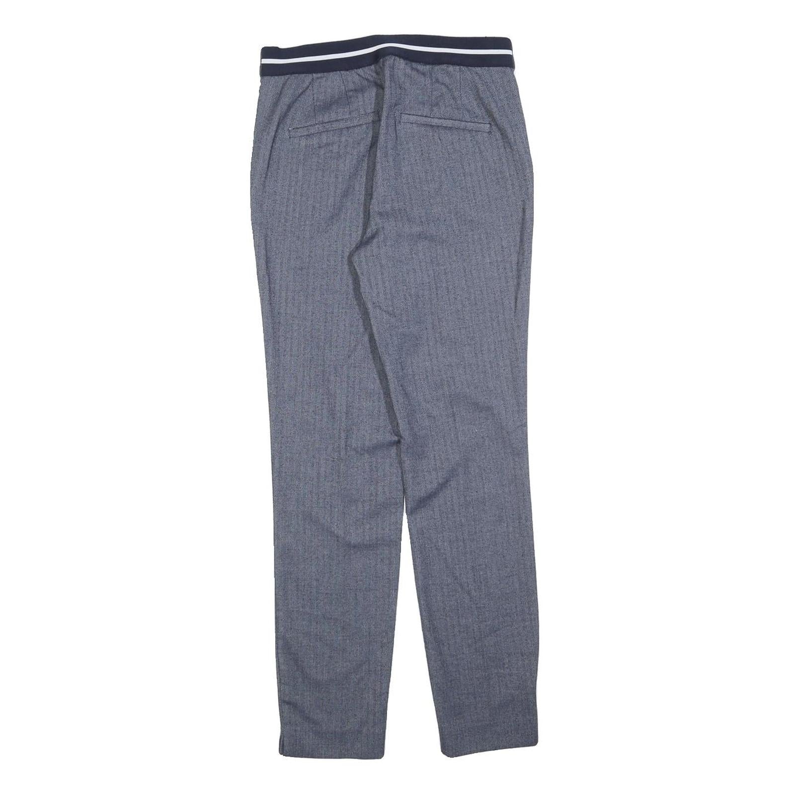 ZARA Womens Polyester Blend Grey Slim Straight Trousers W26 L26 Smart Casual