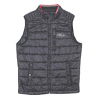 FILA Mens Black Quilted Synthetic Jacket S Lightweight Sport Zip Vest