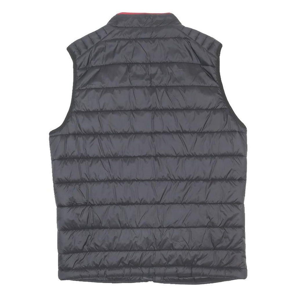 FILA Mens Black Quilted Synthetic Jacket S Lightweight Sport Zip Vest