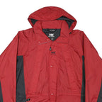 HELLY HANSEN Mens Red & Black Outdoor Zip Jacket M Polyester Blend Hooded