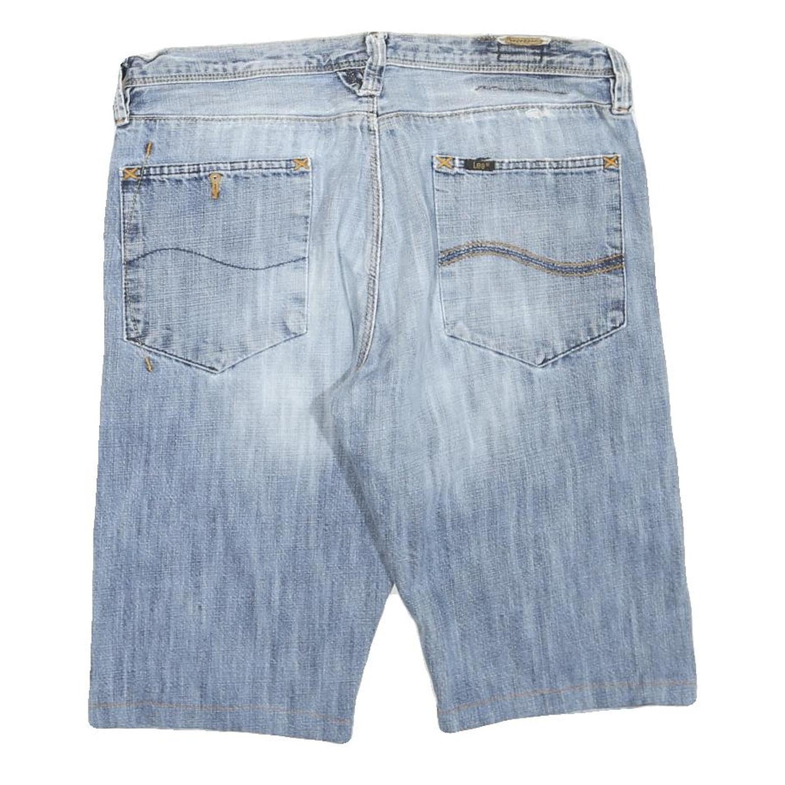 LEE Mens Denim Blue Casual Shorts Size L W36 Lightweight Cotton Blend