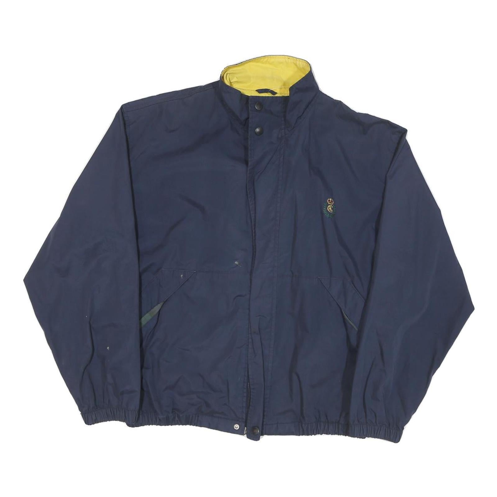 CHAPS Womens Navy Blue Jacket M Polyester Blend Plain Zip Casual Lightweight