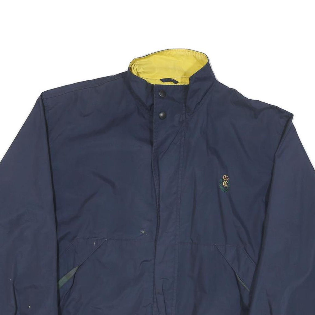 CHAPS Womens Navy Blue Jacket M Polyester Blend Plain Zip Casual Lightweight