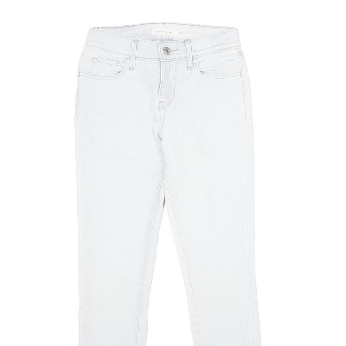 LEVI'S 710 Super Skinny Womens Jeans White Slim Skinny Denim Light W24 L30