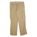 CARHARTT Mens Cotton Blend Beige Relaxed Cargo Trousers W32 L30 Workwear