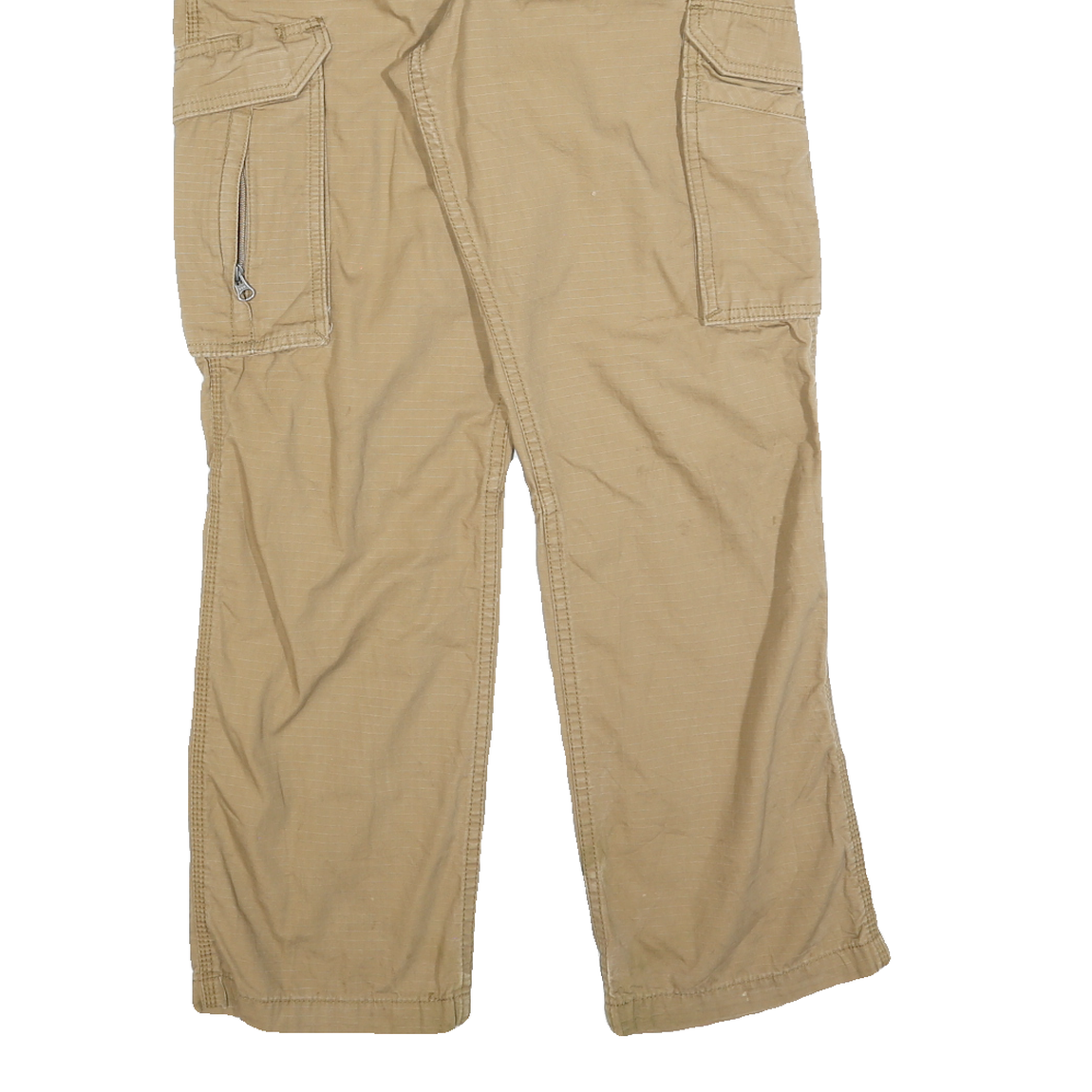 CARHARTT Mens Cotton Blend Beige Relaxed Cargo Trousers W32 L30 Workwear