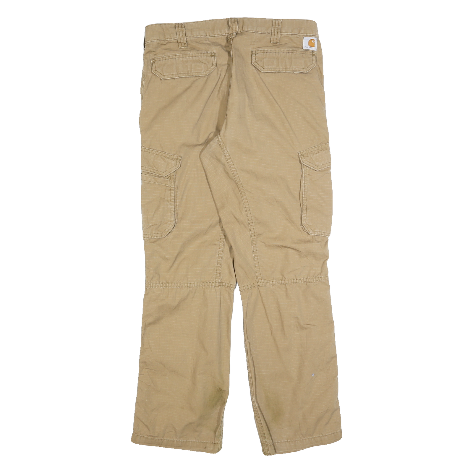 CARHARTT Mens Cotton Blend Beige Relaxed Cargo Trousers W32 L30 Workwear