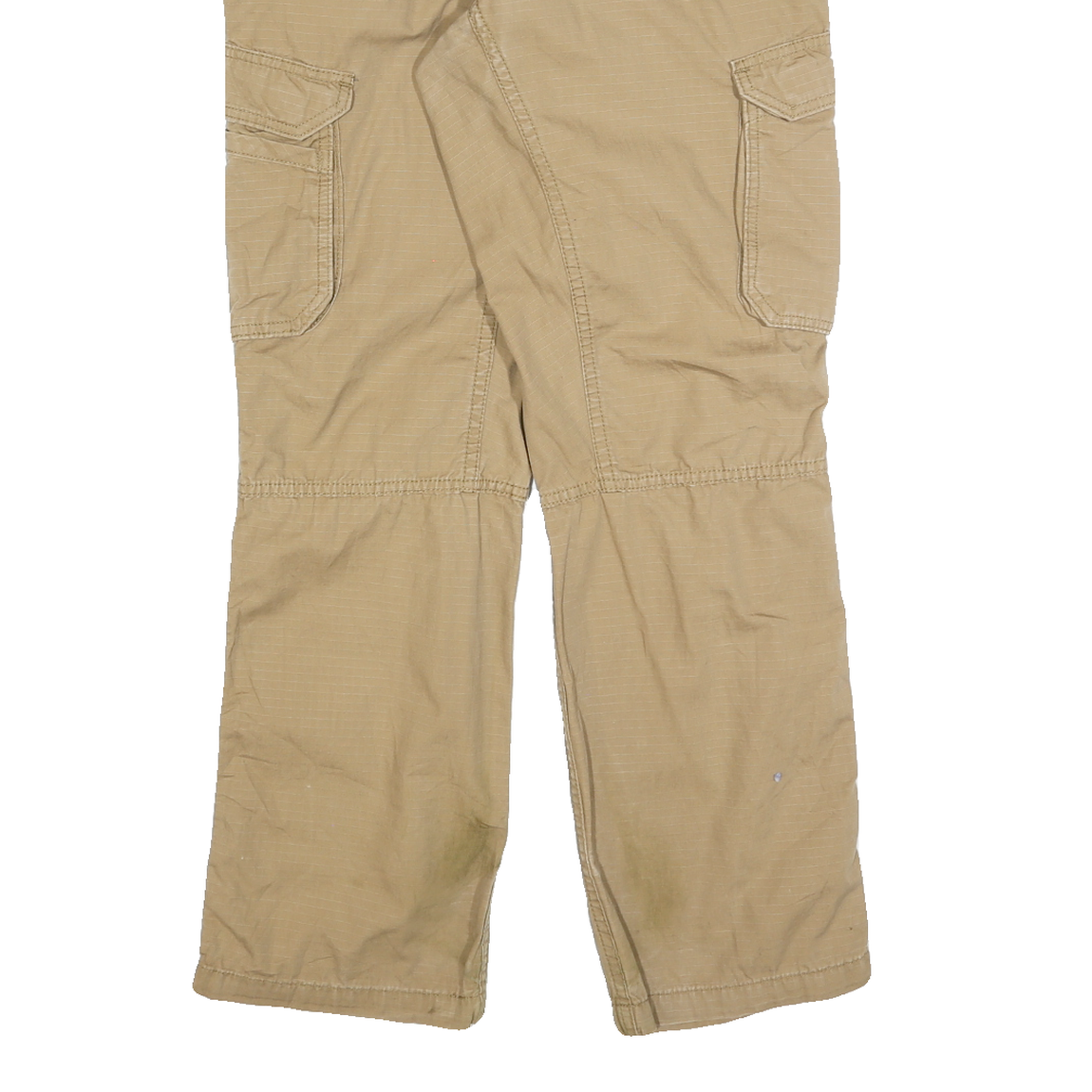 CARHARTT Mens Cotton Blend Beige Relaxed Cargo Trousers W32 L30 Workwear