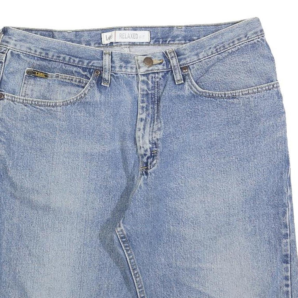 LEE Mens Denim Blue Shorts Relaxed Fit L W36 Cotton Blend Casual 5-Pocket