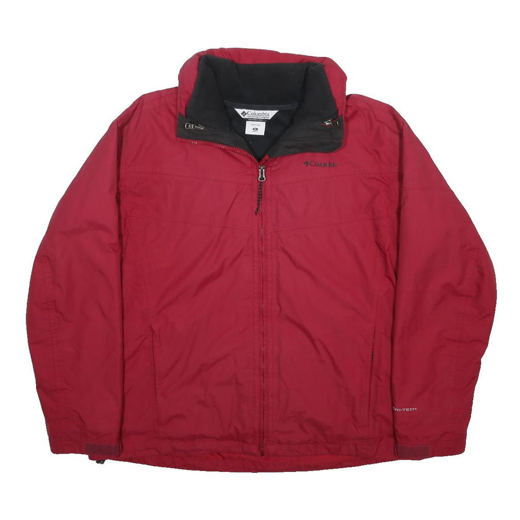 COLUMBIA Womens Red Jacket XL Polyester Zip Outdoor Plain Warm Waterproof