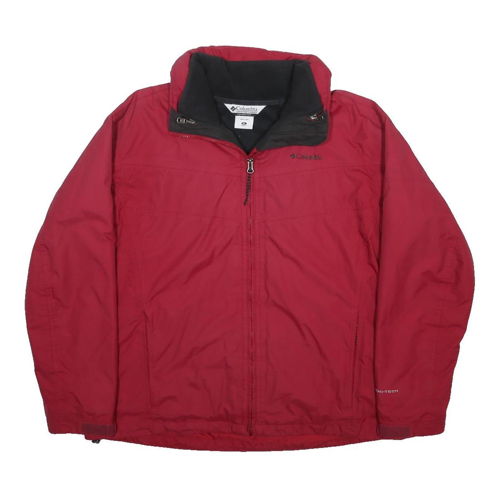 COLUMBIA Womens Red Jacket XL Polyester Zip Outdoor Plain Warm Waterproof