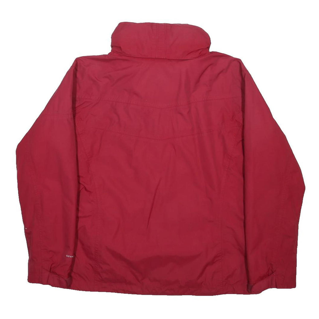 COLUMBIA Womens Red Jacket XL Polyester Zip Outdoor Plain Warm Waterproof