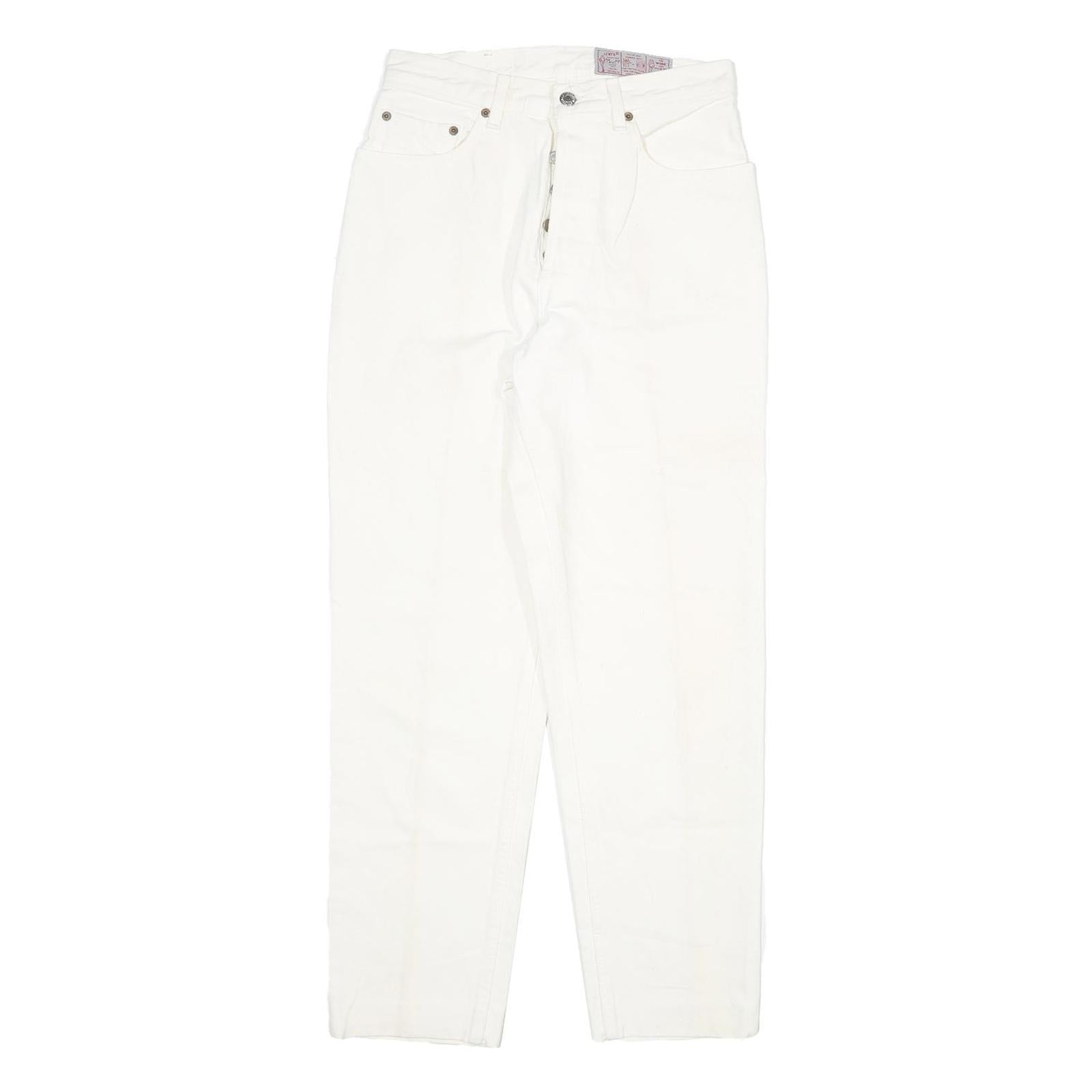 LEVI'S 901 Womens Slim White Denim Jeans W27 L29 Button Cotton Blend