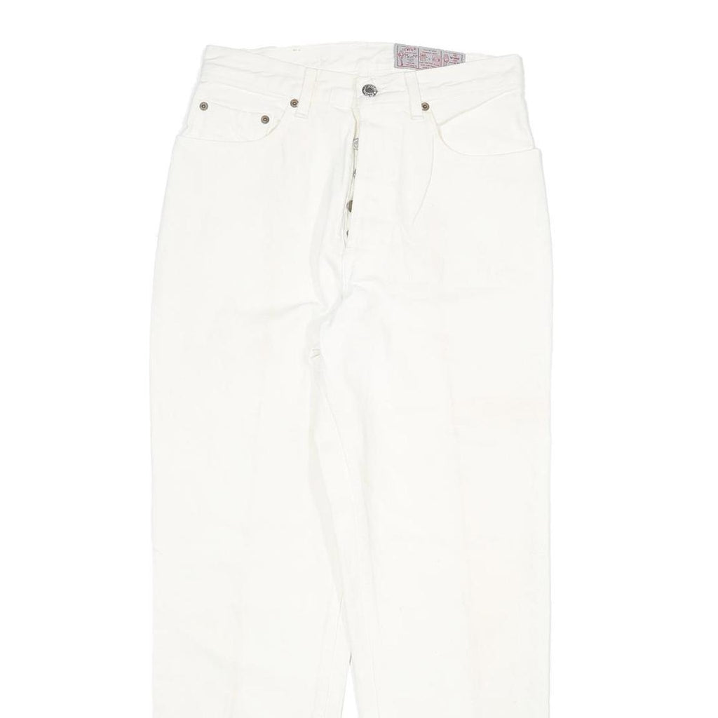 LEVI'S 901 Womens Slim White Denim Jeans W27 L29 Button Cotton Blend