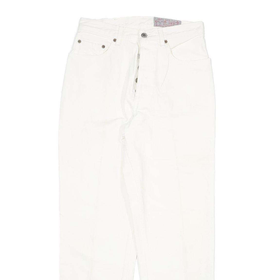 LEVI'S 901 Womens Slim White Denim Jeans W27 L29 Button Cotton Blend