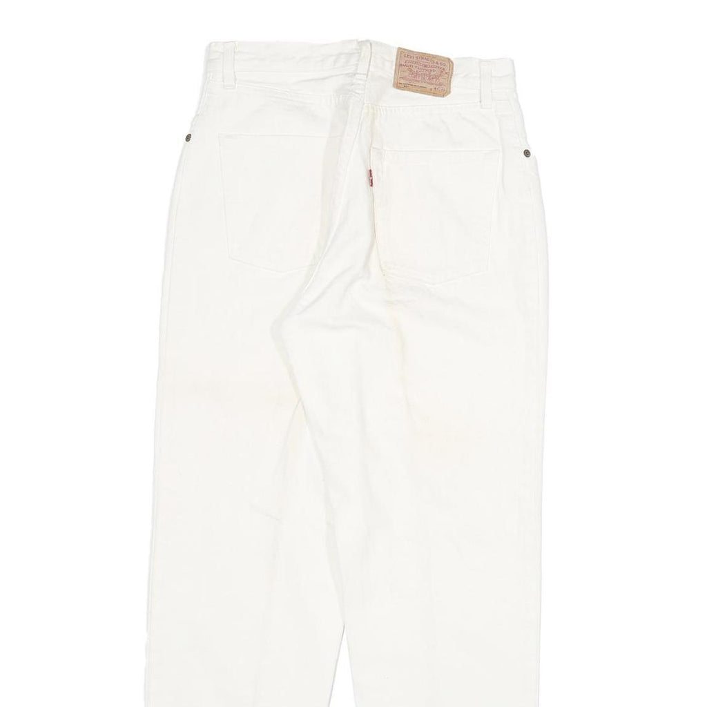 LEVI'S 901 Womens Slim White Denim Jeans W27 L29 Button Cotton Blend