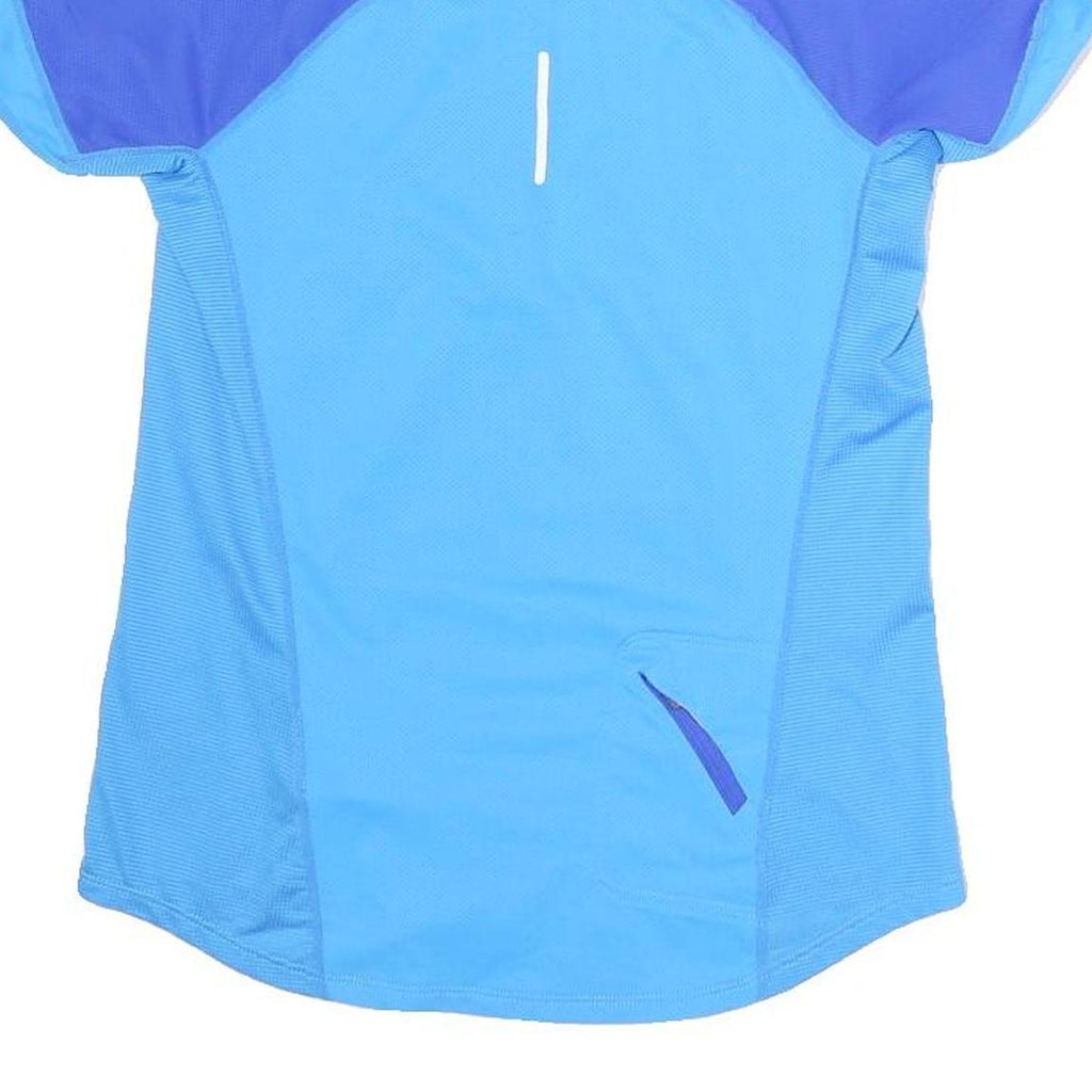 NIKE Mens Blue & Purple Sporty T-Shirt M Short Sleeve Quarter Zip Collar