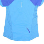 NIKE Mens Blue & Purple Sporty T-Shirt M Short Sleeve Quarter Zip Collar