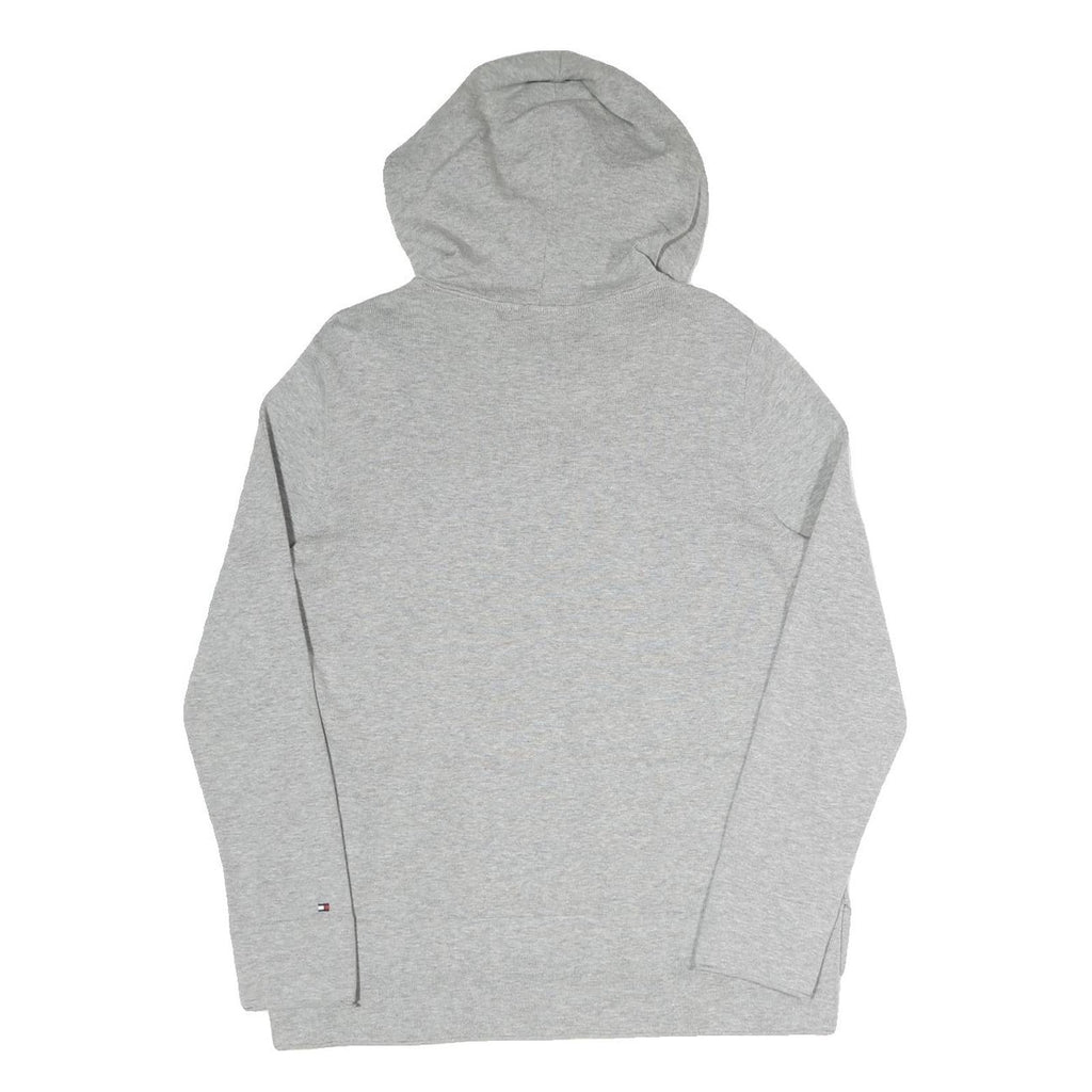 TOMMY HILFIGER Womens Grey Pullover M Cotton Blend Drawstring Kangaroo Pocket