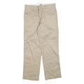 DICKIES Mens Cotton Blend Beige Regular Fit Straight Trousers W32 L30 Workwear