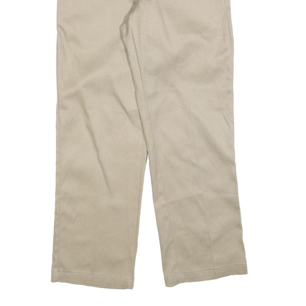 DICKIES Mens Cotton Blend Beige Regular Fit Straight Trousers W32 L30 Workwear