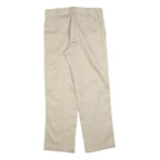 DICKIES Mens Cotton Blend Beige Regular Fit Straight Trousers W32 L30 Workwear