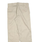 DICKIES Mens Cotton Blend Beige Regular Fit Straight Trousers W32 L30 Workwear