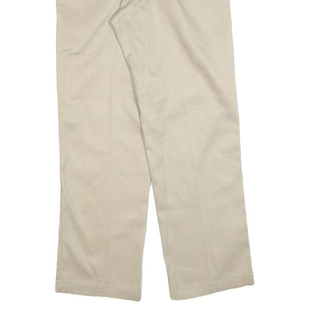 DICKIES Mens Cotton Blend Beige Regular Fit Straight Trousers W32 L30 Workwear