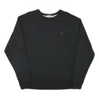 CHAMPION Mens Black Crew Neck L Sweatshirt Cotton Blend Pullover Classic Logo