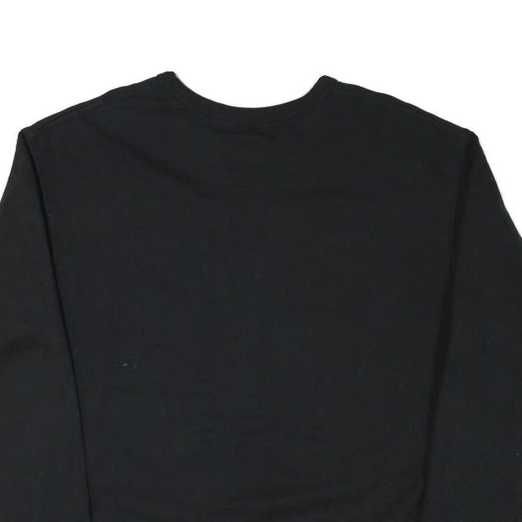 CHAMPION Mens Black Crew Neck L Sweatshirt Cotton Blend Pullover Classic Logo
