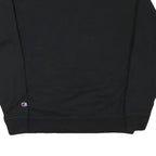 CHAMPION Mens Black Crew Neck L Sweatshirt Cotton Blend Pullover Classic Logo