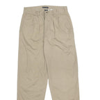 NIKE Mens Cotton Beige Regular Tapered Trousers W32 L32 Zip Closure Casual