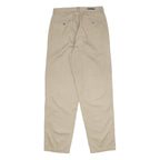 NIKE Mens Cotton Beige Regular Tapered Trousers W32 L32 Zip Closure Casual