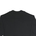 CHAMPION Womens Black Cropped Crew Neck Sweatshirt M Cotton Blend Logo