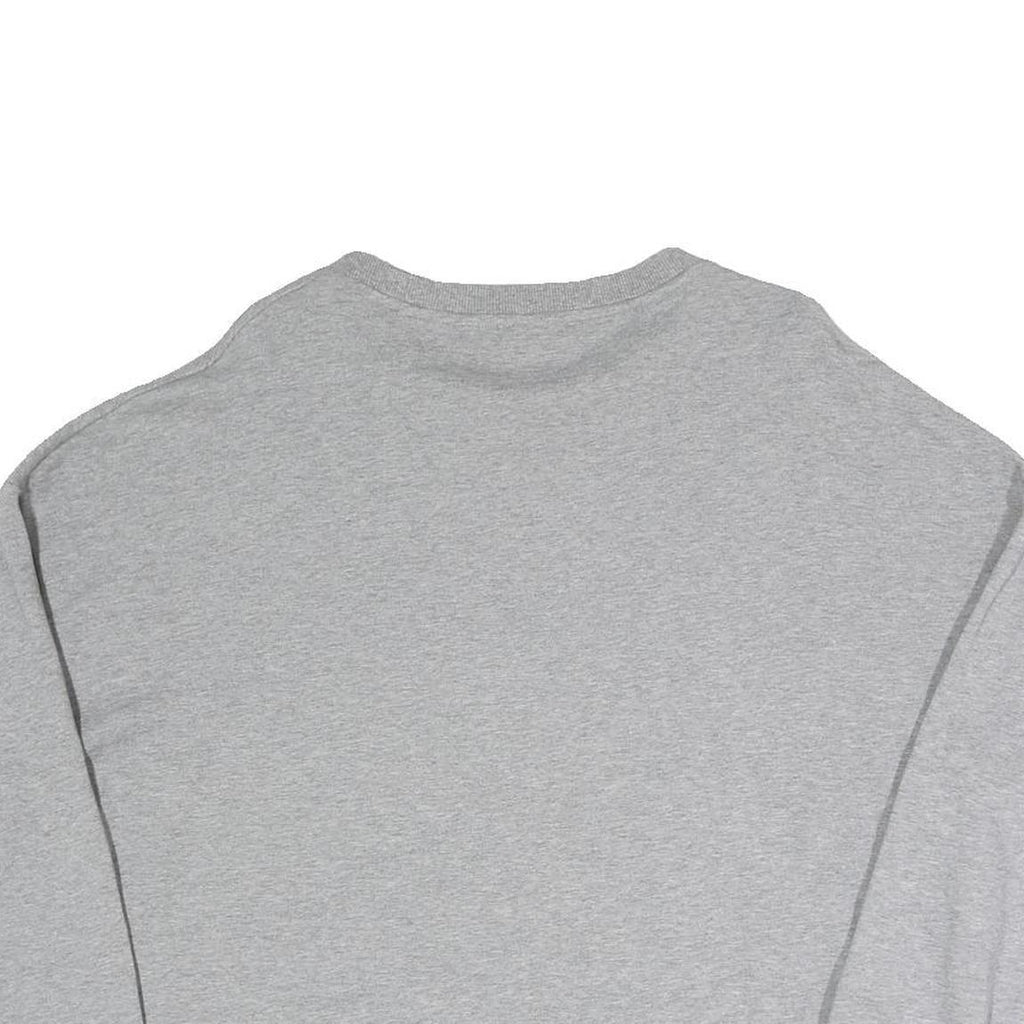 GUESS Womens Grey Sweatshirt S Crew Neck Logo Cropped Pullover Cotton Blend