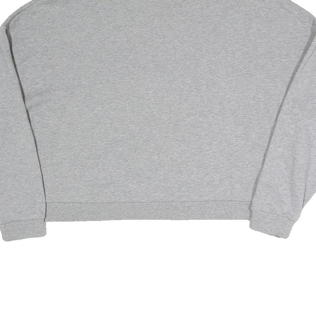 GUESS Womens Grey Sweatshirt S Crew Neck Logo Cropped Pullover Cotton Blend