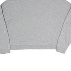 GUESS Womens Grey Sweatshirt S Crew Neck Logo Cropped Pullover Cotton Blend