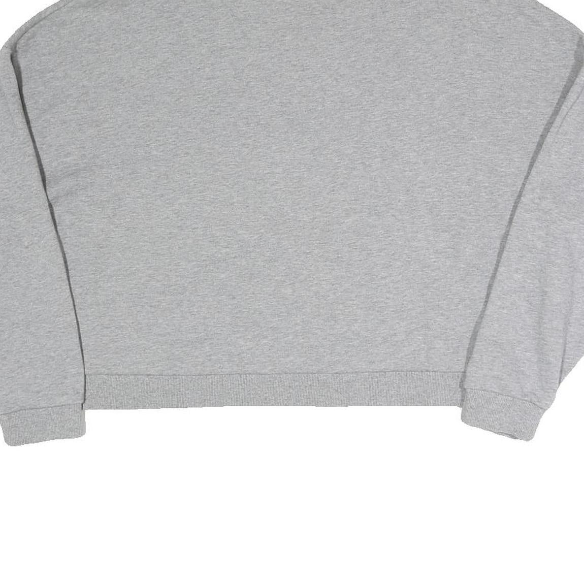 GUESS Womens Grey Sweatshirt S Crew Neck Logo Cropped Pullover Cotton Blend