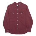 LEVI'S Mens Maroon Cotton Shirt L Western Style Button Front Casual Workwear