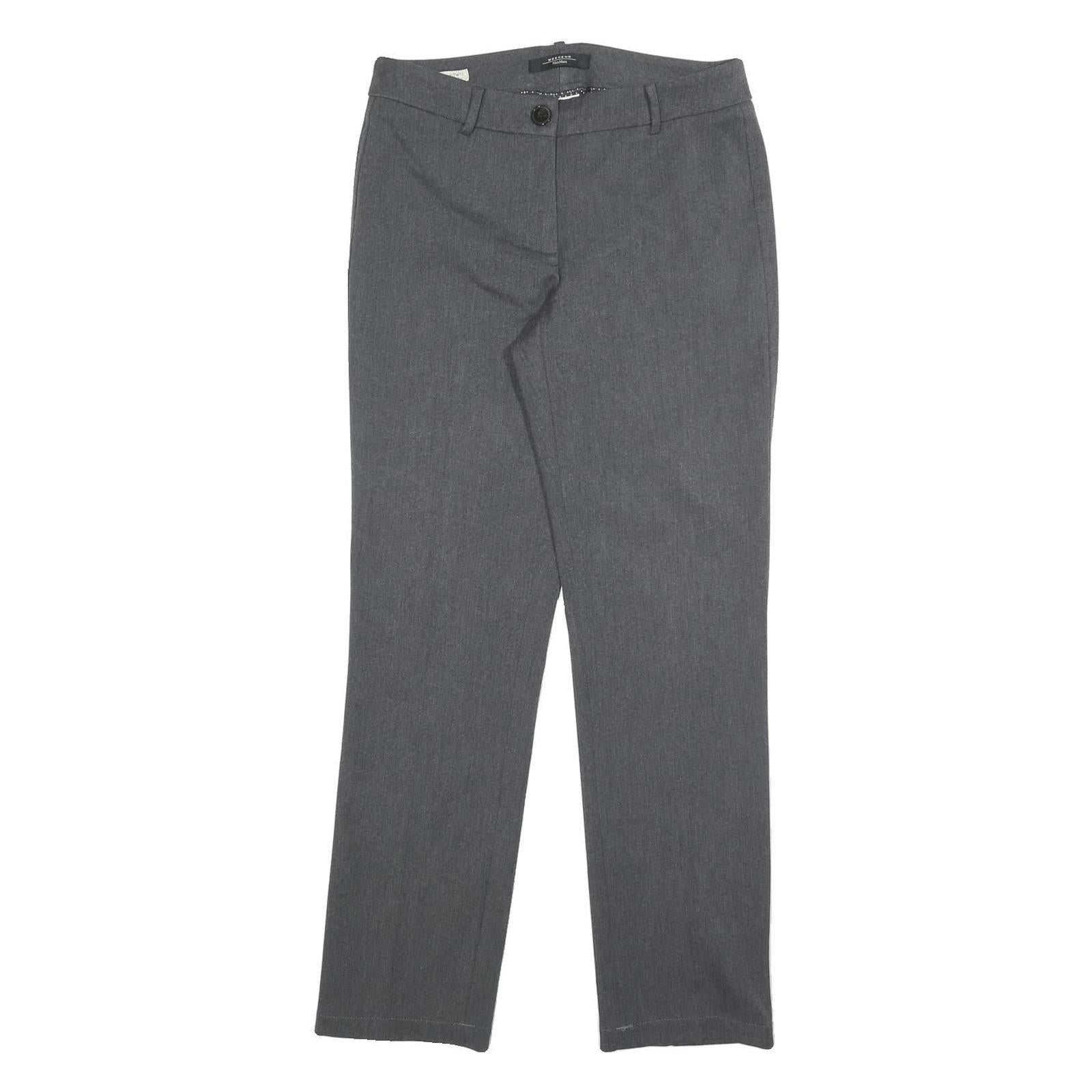 WEEKEND MAX MARA Womens Polyester Blend Grey Slim Straight Trousers W28 L30