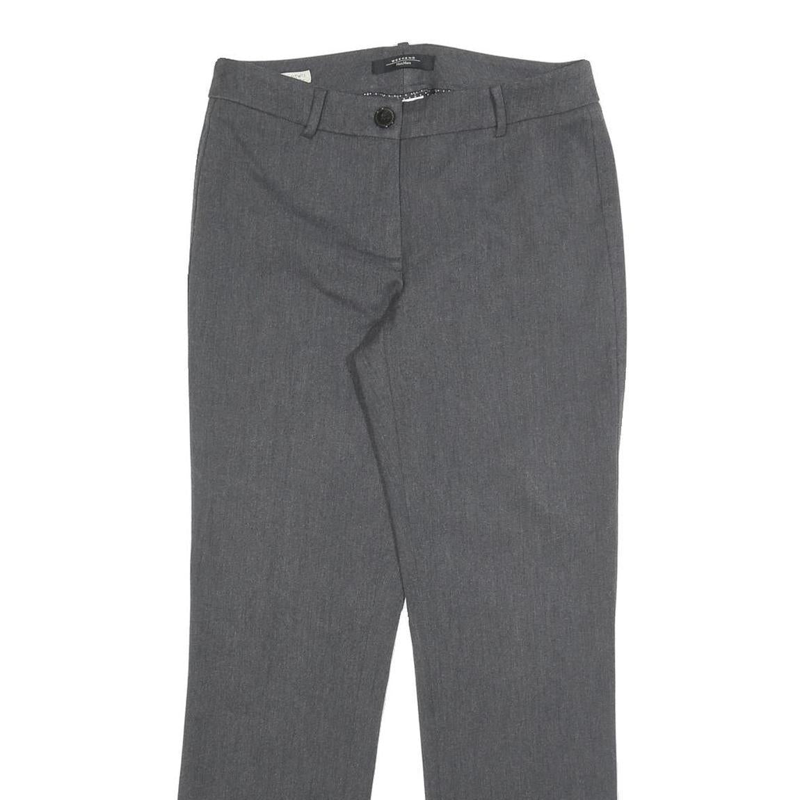 WEEKEND MAX MARA Womens Polyester Blend Grey Slim Straight Trousers W28 L30