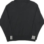 ADIDAS Womens Black Hoodie UK 10 Cotton Casual Pullover Drawstring
