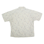 CAMPIA MODA Mens White & Grey Floral Pattern Shirt XL Cotton Casual Summer