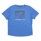 NIKE Mens Blue Run Graphic T-Shirt L Short Sleeve Crew Neck Sportswear Active
