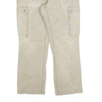 CARHARTT Mens Relaxed Fit Beige Cargo Trousers W32 L30 Cotton Blend Zip Closure